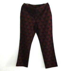 Versailles New York, Black/red floral pants, with red embroidery details, zipper